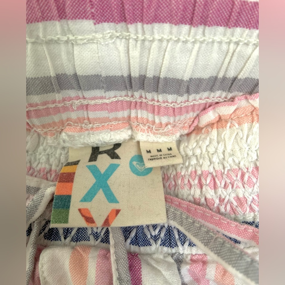 Vintage Y2K Striped Roxy Micro Shorts - Picture 5 of 5